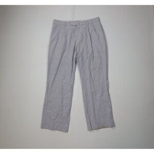 Vtg 90s Streetwear Mens 32x29 Hickory Striped Seersucker Wide Leg Chino Pants